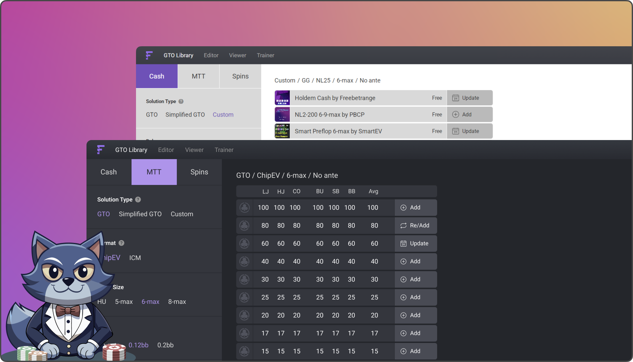 GTO preflop library image